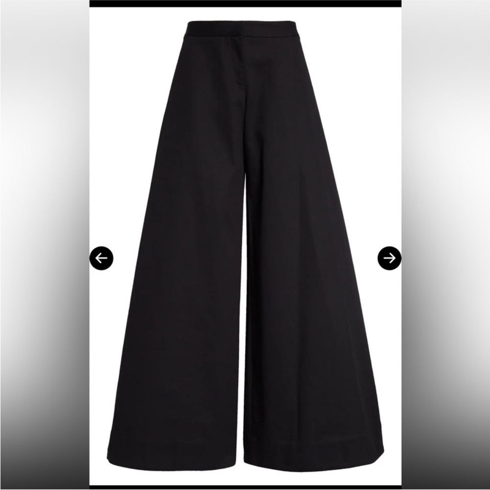 Puppets and Puppets Sz 8 Rave Wide Leg Premium Cotton Chino Trousers Black - Picture 5 of 16